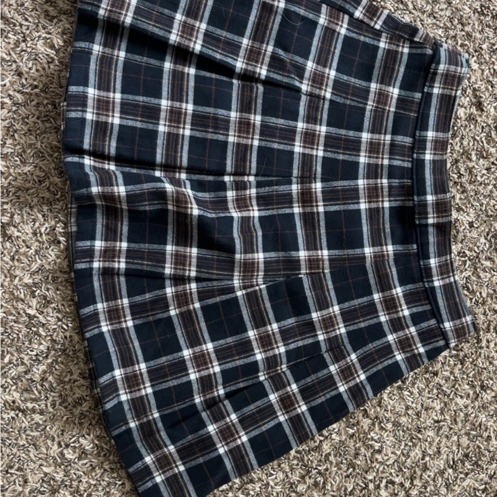 Plaid Women's Skirt in Black and Brown